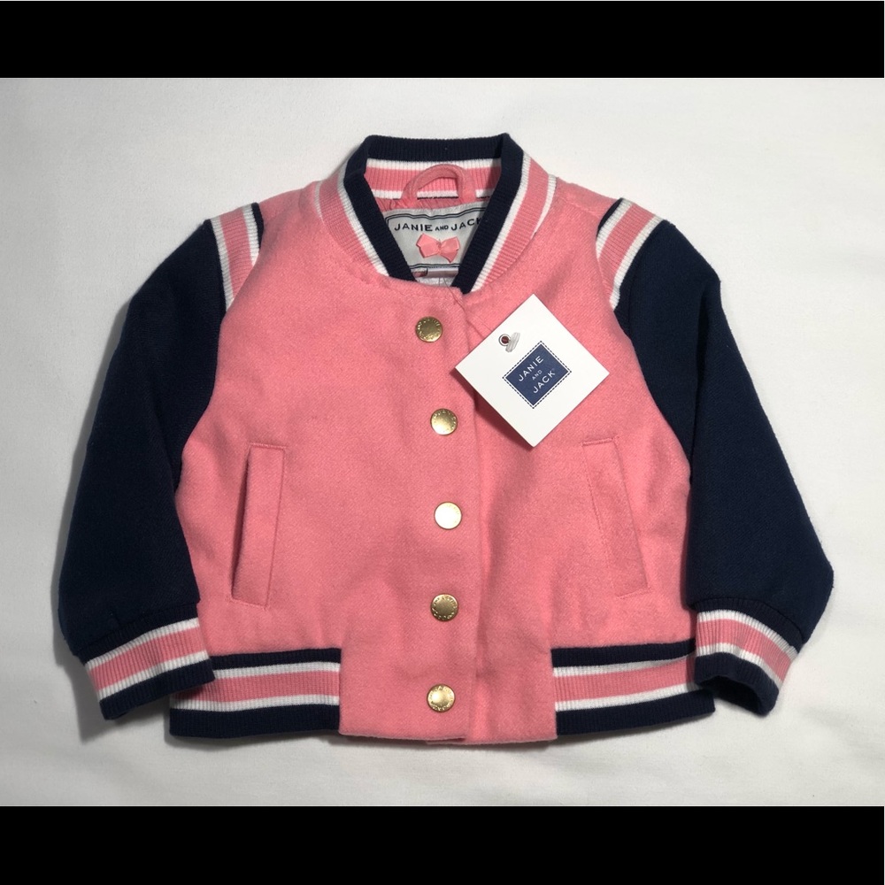 Janie and Jack Baby girl Varsity Jacket - Picture 1 of 3